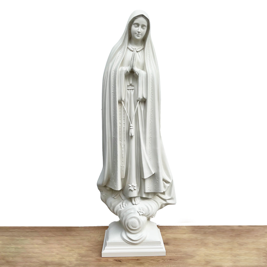 Estatua de la Virgen de Fátima Blanca Total - 105 cm (41.3”) – VII Sacramentos Colombia