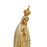 Estatua de la Virgen de Fátima con Acabado Envejecido - 28 cm (11”)