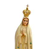 Estatua de la Virgen de Fátima con Acabado Envejecido - 28 cm (11”)