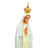 Estatua de la Virgen de Fátima con Manto en Tono Blanco - 50 cm (19.6”) – VII Sacramentos Colombia