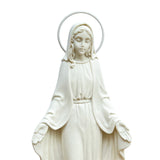 Estatua de la Virgen de la Medalla Milagrosa con Base en Madera - 29 cm (11.4”)