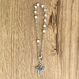 Pulsera Denario Corazones Resinados Blanco – VII Sacramentos Colombia