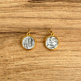 Medalla Italiana de la Sagrada Familia y la Virgen de Lourdes Bicolor 1.6CM – VII Sacramentos Colombia