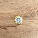 Medalla Italiana de San Miguel Arcángel y Ángel de la Guarda Bicolor 1.6cm