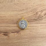 Medalla Italiana de Virgen de Guadalupe y Jesús de la Misericordia Bicolor 1.6CM – VII Sacramentos Colombia