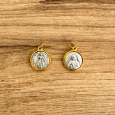 Medalla Italiana de Virgen de Guadalupe y Jesús de la Misericordia Bicolor 1.6CM – VII Sacramentos Colombia