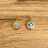 Medalla Italiana de San Benito Bicolor 1.6cm