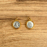 Medalla Italiana de San Miguel Arcángel y Ángel de la Guarda Bicolor 1.6cm