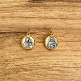 Medalla Italiana de Virgen del Carmen y Sagrado Corazón Bicolor 1.6cm – VII Sacramentos Colombia