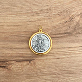 Medalla Italiana de San Miguel Arcángel y Ángel de la Guarda Bicolor 2.2cm – VII Sacramentos Colombia
