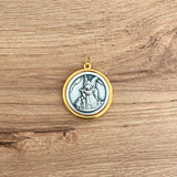 Medalla Italiana de San Miguel Arcángel y Ángel de la Guarda Bicolor 2.2cm – VII Sacramentos Colombia