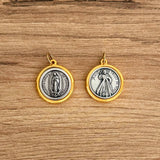 Medalla Italiana de Virgen de Guadalupe y Jesús de la Misericordia Bicolor 2.2cm – VII Sacramentos Colombia