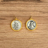 Medalla Italiana de San Miguel Arcángel y Ángel de la Guarda Bicolor 2.2cm – VII Sacramentos Colombia