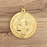 Medalla Italiana de San Benito en Zamak con Baño de Oro – VII Sacramentos Colombia