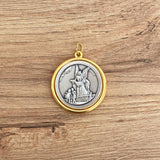Medalla Italiana de San miguel Arcángel y Ángel de la Guarda Bicolor 3cm – VII Sacramentos Colombia