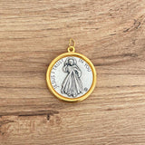 Medalla Italiana de Virgen de Guadalupe y Jesús de la Misericordia Bicolor 3cm – VII Sacramentos Colombia