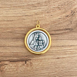 Medalla Italiana de Virgen del Carmen y Sagrado Corazón Bicolor 3cm – VII Sacramentos Colombia