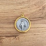 Medalla Italiana de la Virgen Milagrosa Bicolor 3cm – VII Sacramentos Colombia