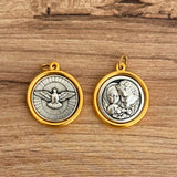 Denario de Perla de Vidrio 1.8 cm con Medalla Religiosa – VII Sacramentos Colombia