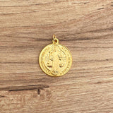 Medalla Italiana de San Benito en Zamak con Baño de Oro 2.5cm – VII Sacramentos Colombia