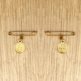 Broche tipo nodriza con medalla San Benito