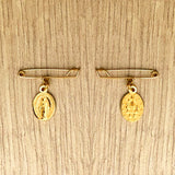 Broche tipo nodriza con medalla ovalada Virgen de la Medalla Milagrosa