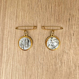 Broche tipo nodriza con medalla italiana Virgen de Loudes - Sagrada Familia