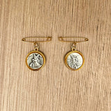 Broche tipo nodriza con medalla italiana Ángel de la Guarda - San Miguel Arcángel – VII Sacramentos Colombia