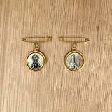Broche tipo nodriza con medalla italiana Santisimo Custodia - Virgen de Fatima