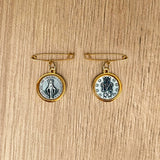 Broche tipo nodriza con medalla italiana Virgen de la Medalla Milagrosa