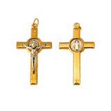 Cristo de San Benito Italiano en Zamak Dorado Cuadrado – VII Sacramentos Colombia