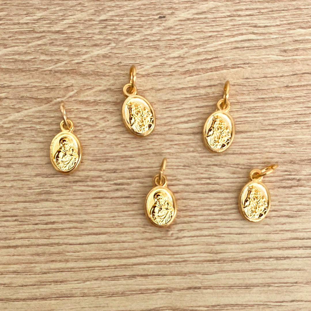 Paquete por 5 Medallas de Virgen del Carmen y el Sagrado Corazón de Jesús – VII Sacramentos Colombia