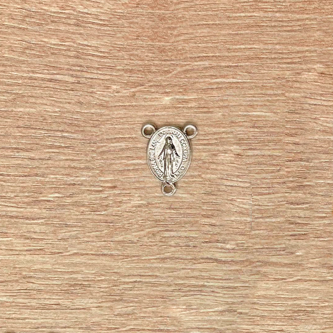 Crucero de la Virgen Milagrosa Plateado 1.2cm – VII Sacramentos Colombia