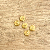 Pasador Grano x 5 Unidades con Baño en Oro: San Benito