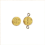 Pasador Grano x 5 Unidades con Baño en Oro: San Benito