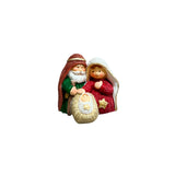 Sagrada Familia Nacimiento Rojo y Verde 4cm – Escena del Pesebre