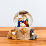 Bola de Nieve Nacimiento 6.5cm – Escena del Pesebre en Colores Frios