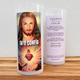 Vela con Imagen del Sarado Corazón de Jesús