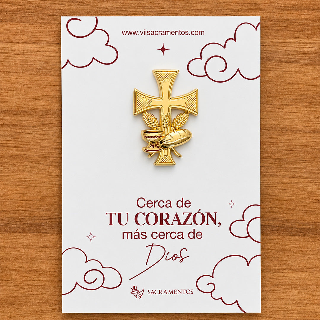 Pin metalico dorado insignias de Emaus - Retiro de Emaus