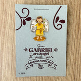 Pin metálico del Arcángel Gabriel – diseño moderno e infantil en estilo católico