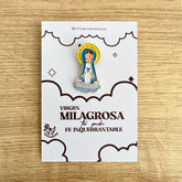 Pines Metálico Virgen de la Medalla Milagrosa Resinada