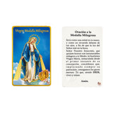 Credencial de Oración con la imagen de la Virgen de la medalla Milagrosa y su Oración