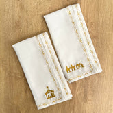 Set x 2 Servilletas en Tela – Nacimiento Bordado