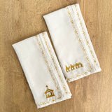 Set x 2 Servilletas en Tela – Nacimiento Bordado