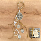 Medalla de San Benito Ovalada 7.5cm con Oración de Bendición y Protección del Hogar