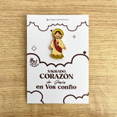 Pines Metálico Sagrado Corazón de Jesús Resinado