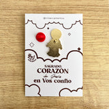 Pines Metálico Sagrado Corazón de Jesús Resinado