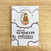 Pines Metálico Virgen de Guadalupe Resinada