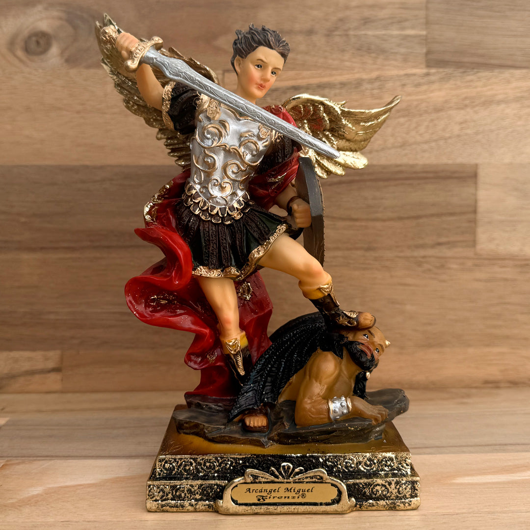 Estatua de San Miguel Arcángel 20cm Dorado – VII Sacramentos Colombia