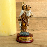 Estatua de Virgen del Carmen de 8 cm – figura religiosa católica en resina